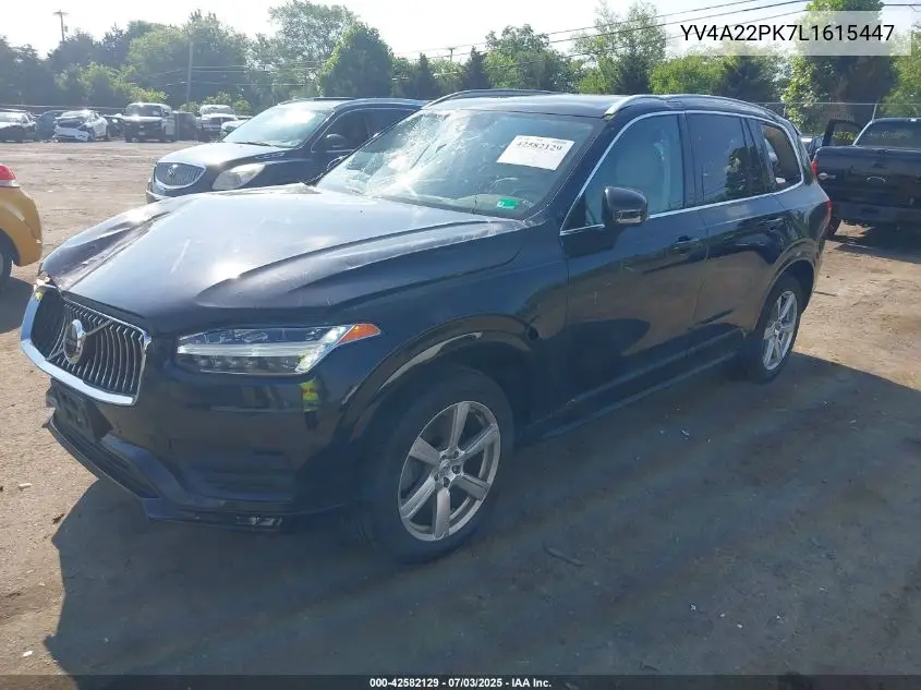 2020 Volvo Xc90 T6 Momentum 7 Passenger VIN: YV4A22PK7L1615447 Lot: 42582129