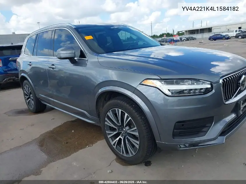 2020 Volvo Xc90 T6 Momentum 6 Passenger VIN: YV4A221K4L1584182 Lot: 42584433