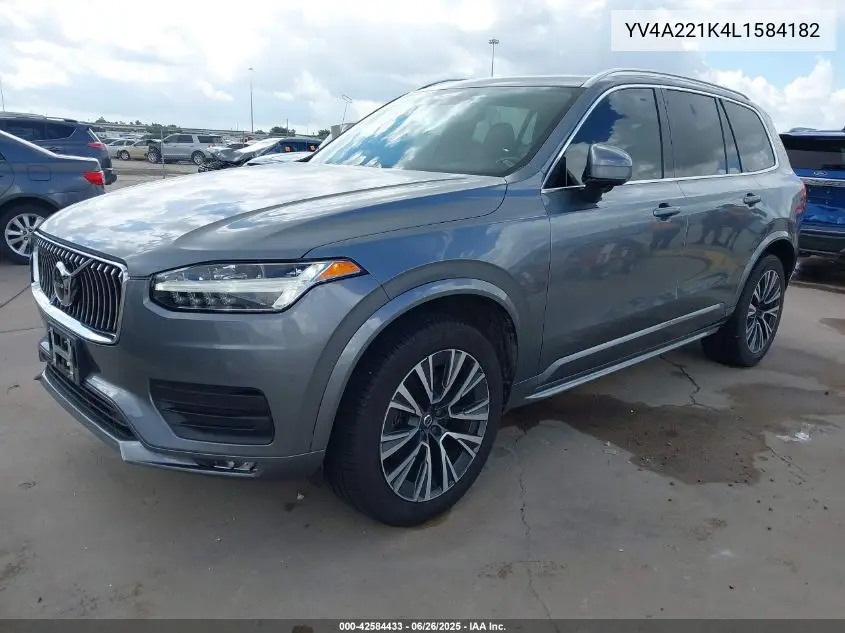 2020 Volvo Xc90 T6 Momentum 6 Passenger VIN: YV4A221K4L1584182 Lot: 42584433