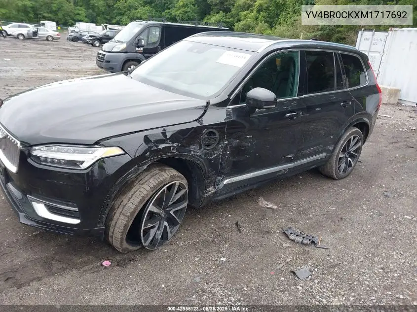 2021 Volvo Xc90 Recharge Plug-In Hybrid T8 Inscription Expression 7 Passenger VIN: YV4BR0CKXM1717692 Lot: 42555123