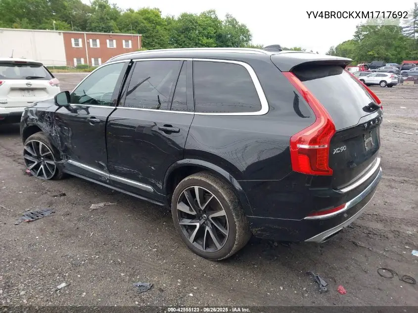 2021 Volvo Xc90 Recharge Plug-In Hybrid T8 Inscription Expression 7 Passenger VIN: YV4BR0CKXM1717692 Lot: 42555123