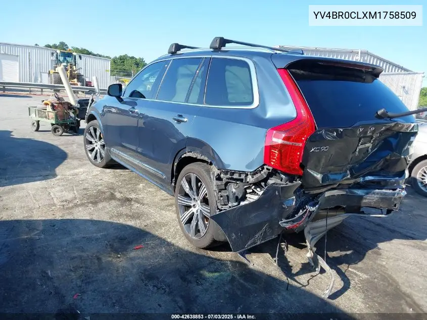 2021 Volvo Xc90 T8 Recharge Inscription VIN: YV4BR0CLXM1758509 Lot: 42638853