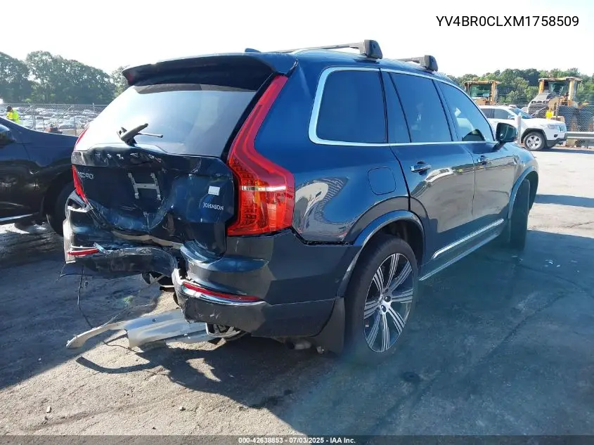 2021 Volvo Xc90 T8 Recharge Inscription VIN: YV4BR0CLXM1758509 Lot: 42638853
