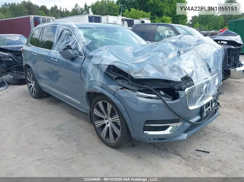 2022 Volvo Xc90 T6 Inscription VIN: YV4A22PL3N1865151 Lot: 12334400