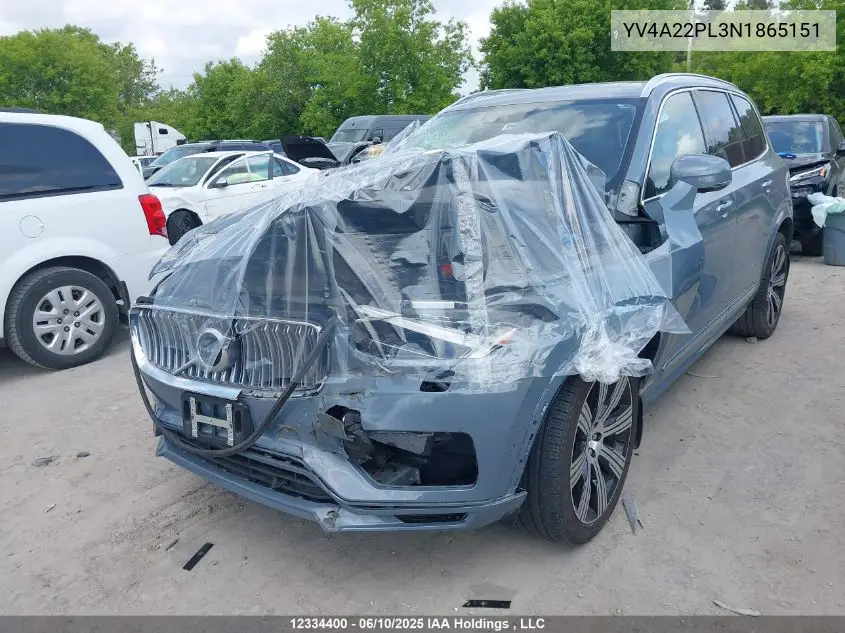 2022 Volvo Xc90 T6 Inscription VIN: YV4A22PL3N1865151 Lot: 12334400