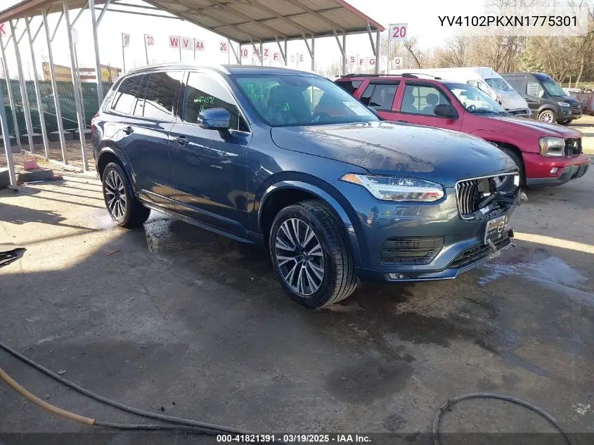 2022 Volvo Xc90 T5 Momentum 7 Passenger VIN: YV4102PKXN1775301 Lot: 41821391