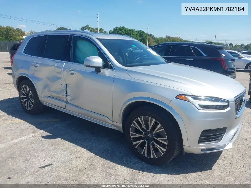 2022 Volvo Xc90 T6 Momentum VIN: YV4A22PK9N1782184 Lot: 42032776