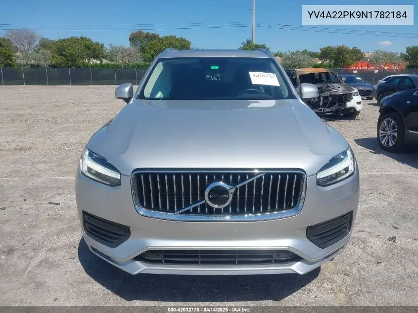 2022 Volvo Xc90 T6 Momentum VIN: YV4A22PK9N1782184 Lot: 42032776