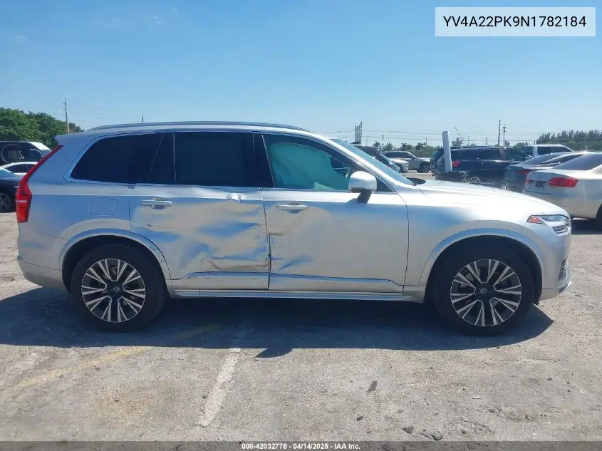 2022 Volvo Xc90 T6 Momentum VIN: YV4A22PK9N1782184 Lot: 42032776