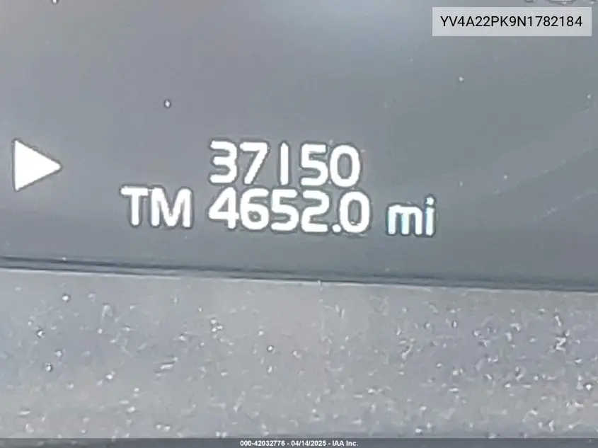 2022 Volvo Xc90 T6 Momentum VIN: YV4A22PK9N1782184 Lot: 42032776