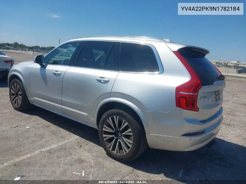 2022 Volvo Xc90 T6 Momentum VIN: YV4A22PK9N1782184 Lot: 42032776