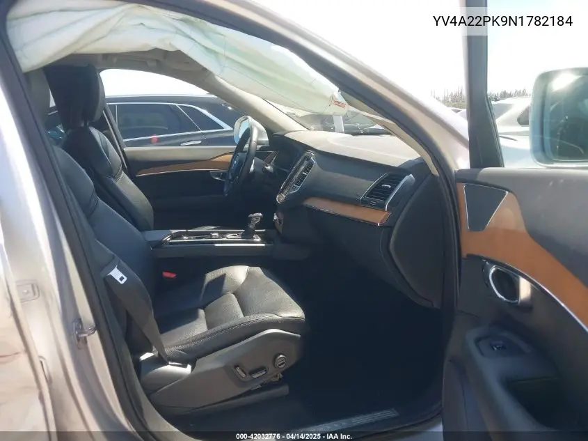 2022 Volvo Xc90 T6 Momentum VIN: YV4A22PK9N1782184 Lot: 42032776