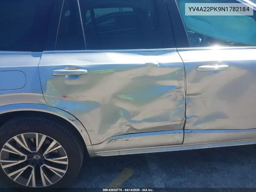 2022 Volvo Xc90 T6 Momentum VIN: YV4A22PK9N1782184 Lot: 42032776