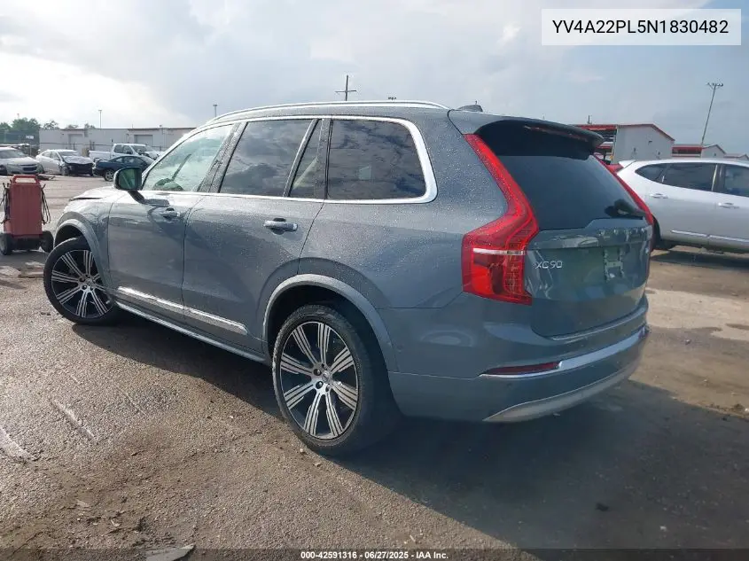 2022 Volvo Xc90 T6 Inscription 7 Passenger VIN: YV4A22PL5N1830482 Lot: 42591316