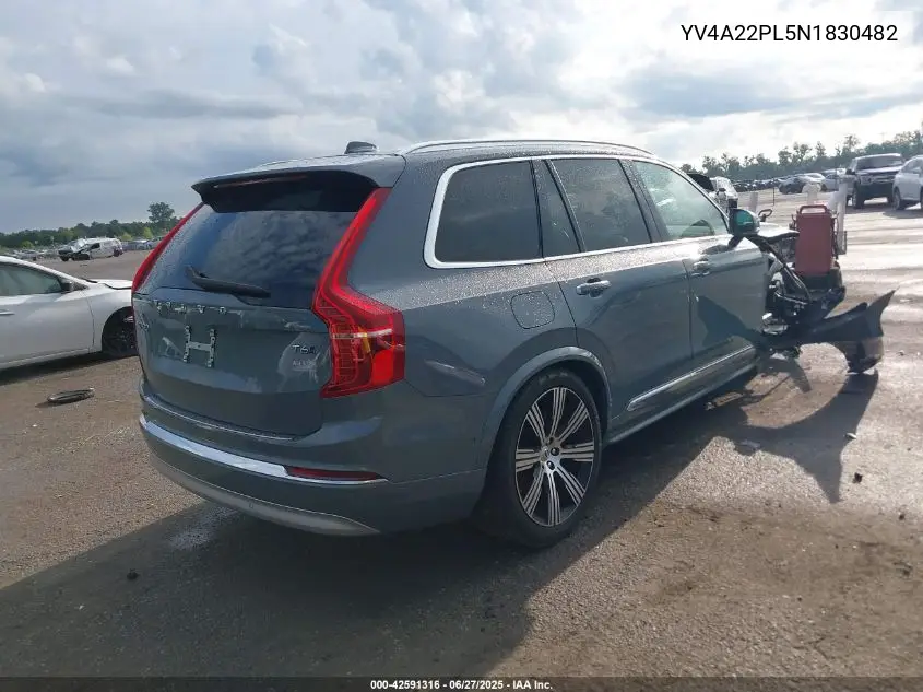 2022 Volvo Xc90 T6 Inscription 7 Passenger VIN: YV4A22PL5N1830482 Lot: 42591316
