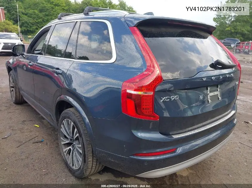 2022 Volvo Xc90 T5 Momentum 7 Passenger VIN: YV4102PK2N1783201 Lot: 42600227