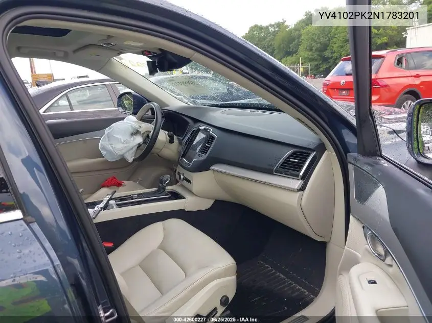 2022 Volvo Xc90 T5 Momentum 7 Passenger VIN: YV4102PK2N1783201 Lot: 42600227