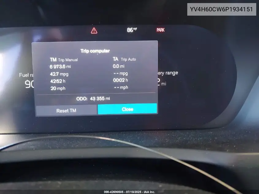 2023 Volvo Xc90 T8 Plus Dark Theme 7-Seater VIN: YV4H60CW6P1934151 Lot: 42690505